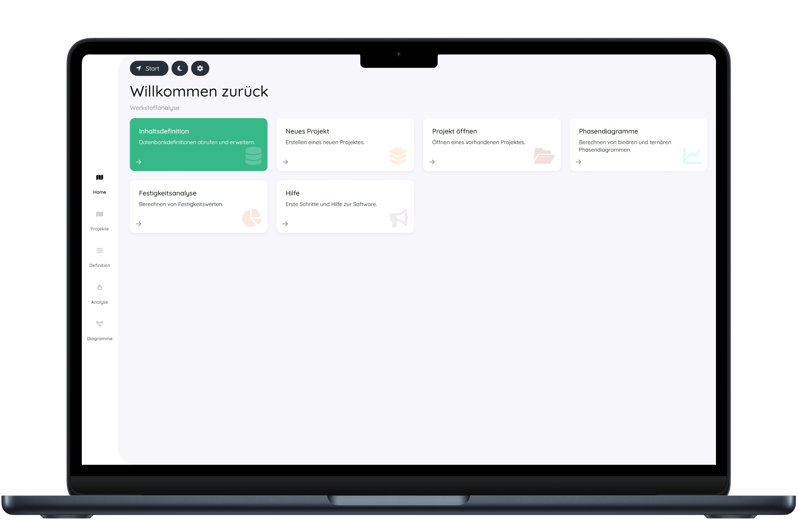 MintCore Industrial Dashboard f&uuml;r Werkstofftechnik